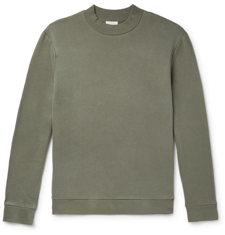 Photo: Sunspel - Fleece-Back Cotton and Cashmere-Blend Jersey Sweatshirt - Green