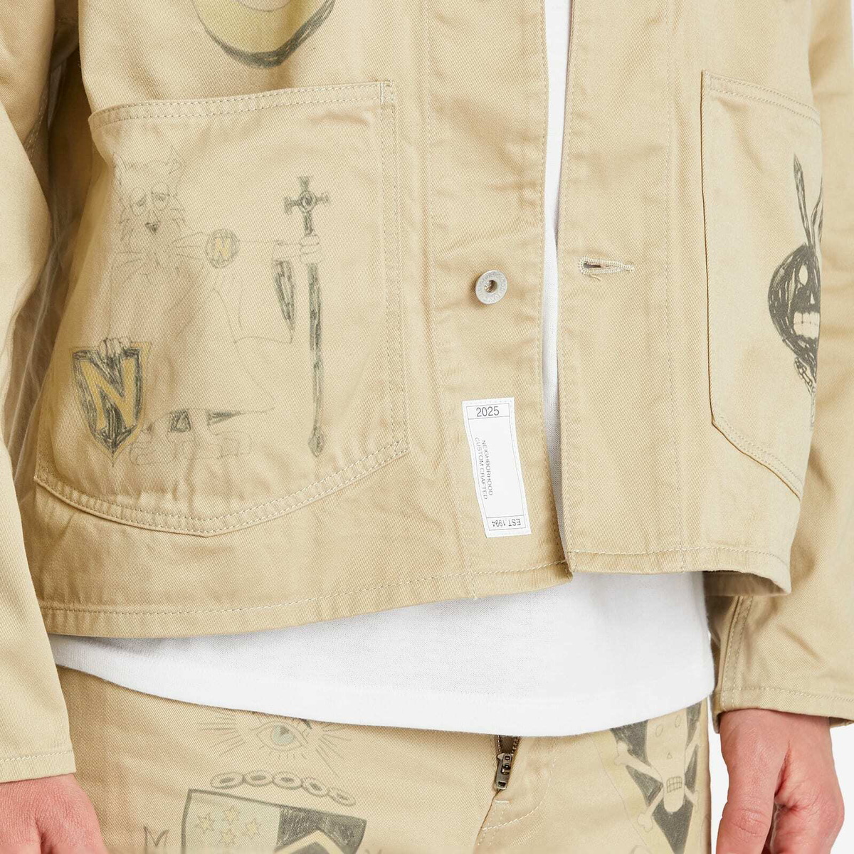 Neighborhood Men's Memorial Coverall Jacket in Beige Neighborhood
