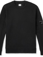 C.P. COMPANY - Logo-Appliquéd Fleece-Back Cotton-Jersey Sweatshirt - Black - L