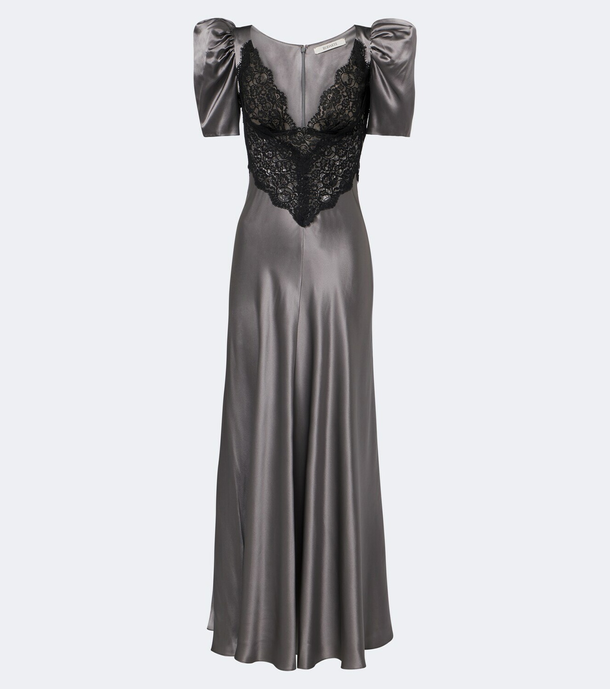 Rodarte Lace-trimmed silk satin gown