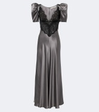 Rodarte Lace-trimmed silk satin gown
