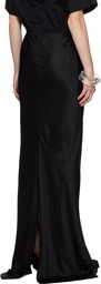 Dries Van Noten Black Vented Maxi Skirt