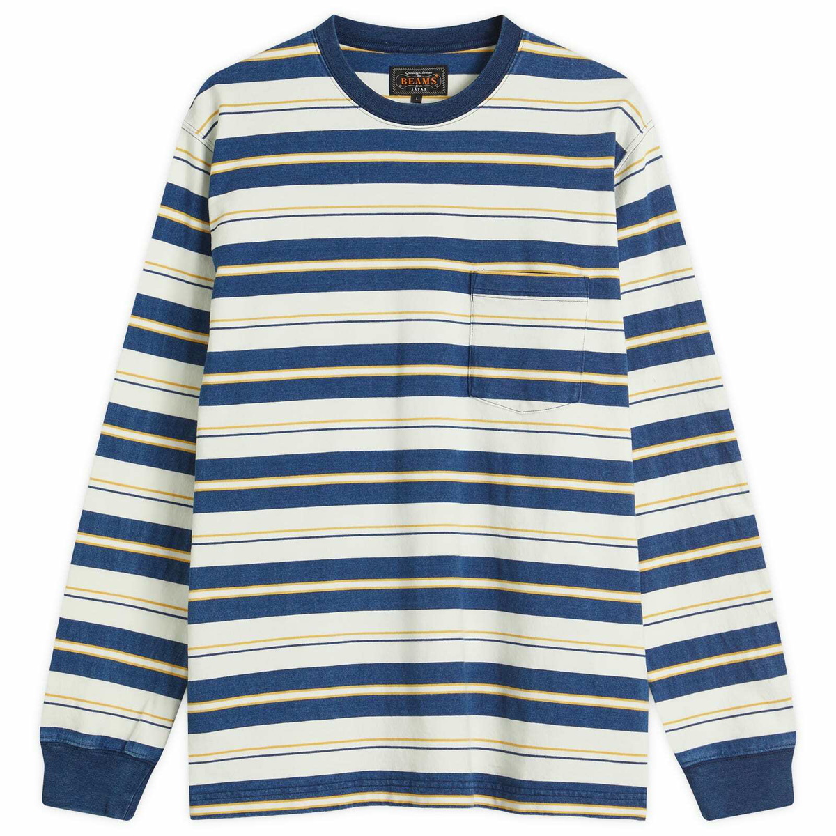 Beams Plus Men's Long Sleeve Pocket T-Shirt in Heather Grey