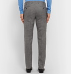 Kiton - Grey Slim-Fit Micro-Puppytooth Cashmere, Linen and Silk-Blend Suit Trousers - Gray