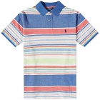 Polo Ralph Lauren Men's Pastel Stripe Polo Shirt in Blue Multi