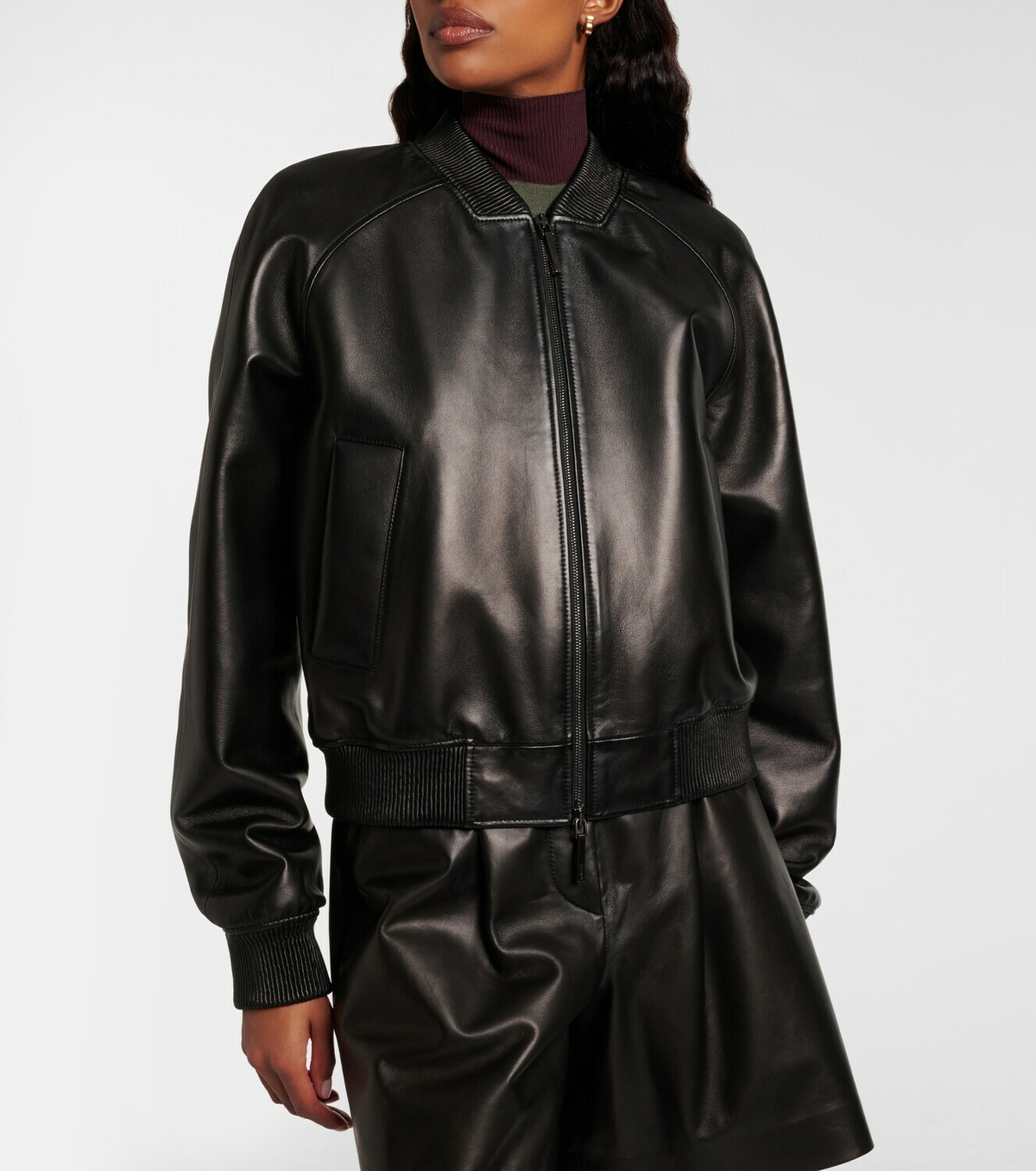 Joseph Quinn leather bomber jacket