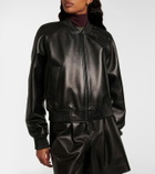 Joseph Quinn leather bomber jacket