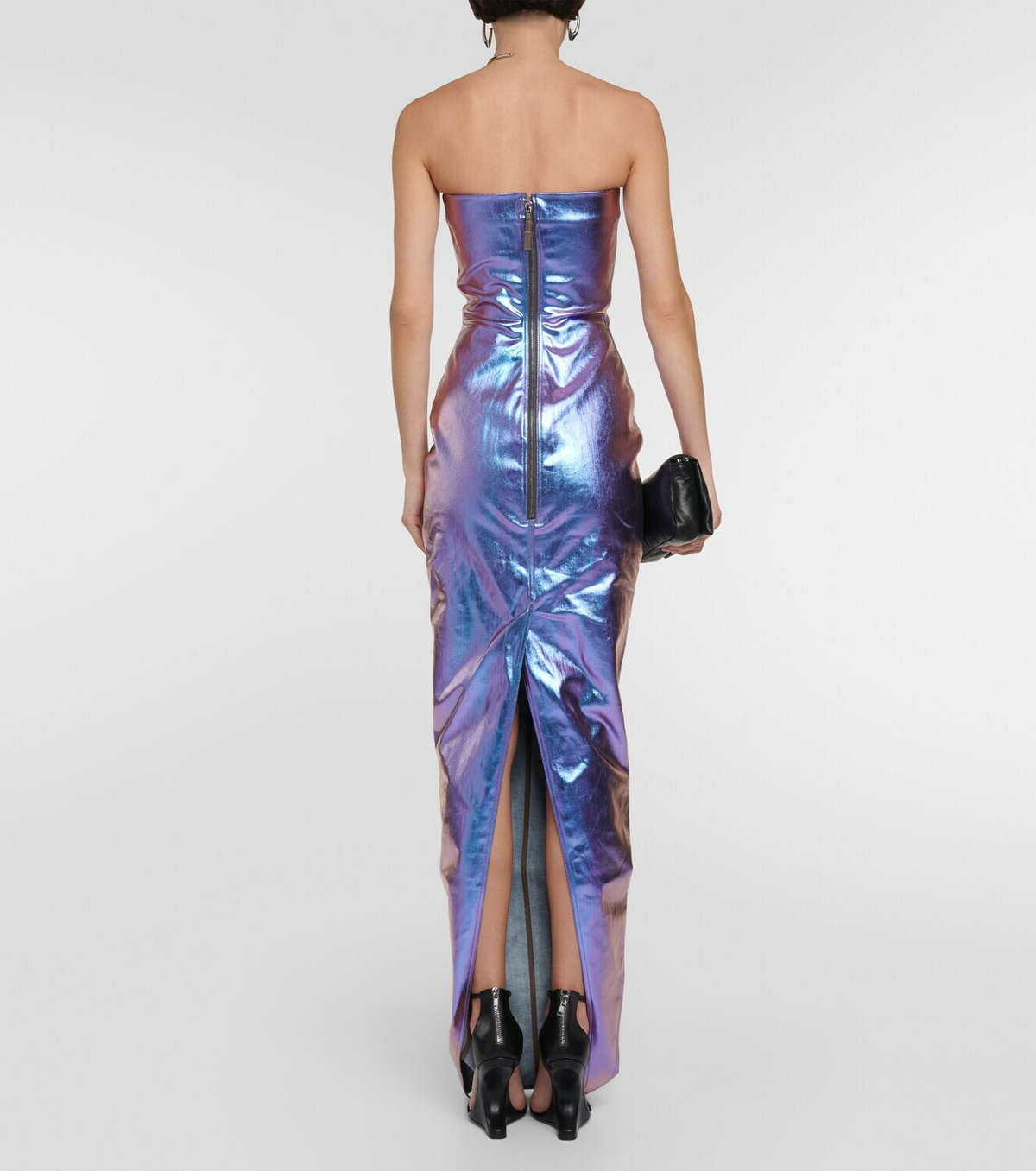 【関税＆送料込み】Rick Owens Strapless Maxi Dress Rick Owens Strapless metallic denim maxi gown Rick Owens