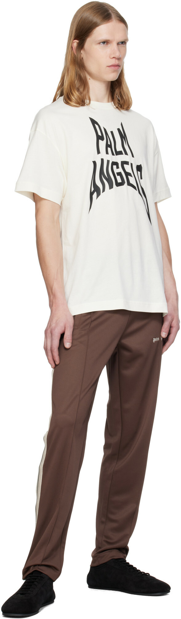 Palm Angels Brown Classic Logo Track Pants