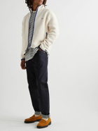 Drake's - Logo-Embroidered Wool-Blend Fleece Jacket - Neutrals