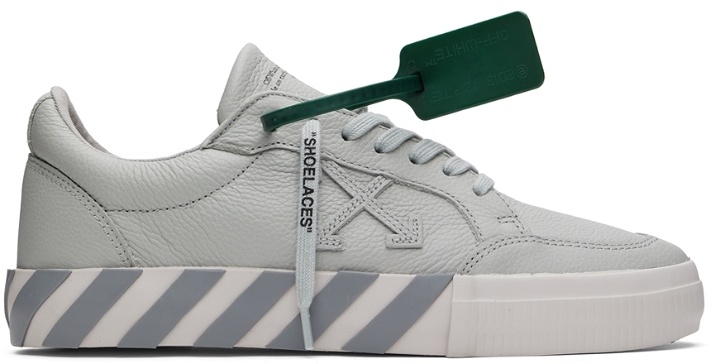Photo: Off-White Gray Vulcanized Low-Top Sneakers