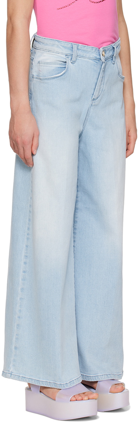 Miss Blumarine Kids Blue Printed Jeans