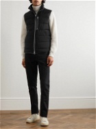 TOM FORD - Leather-Trimmed Padded Shell Down Gilet - Black