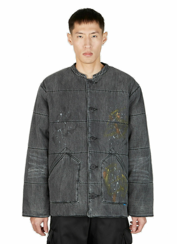 Photo: Paint Splatter Denim Jacket in Grey