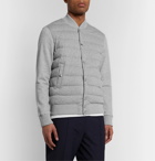 Moncler - Reversible Mélange Cotton-Jersey and Shell Down Bomber Jacket - Blue