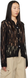 lesugiatelier Black Distressed Cardigan