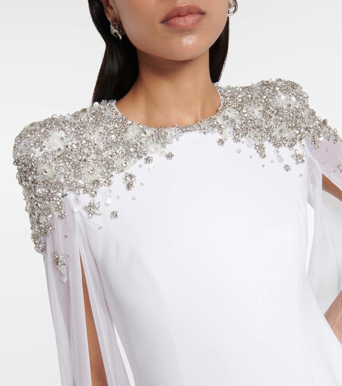 Jenny Packham Frida embellished cape-detail gown Jenny Packham