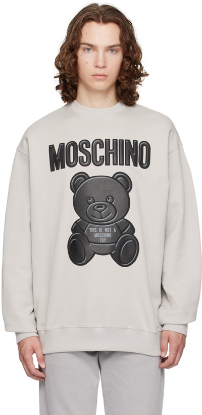 Photo: Moschino Gray Teddy Bear Sweatshirt