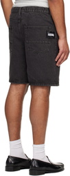 AAPE by A Bathing Ape Black 'AAPENOW' Denim Shorts