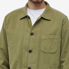 Universal Works Men's Fine Cord Bakers Overshirt in Olive