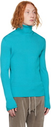 TOM FORD Blue Silk Turtleneck