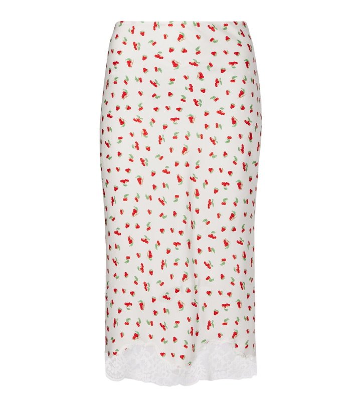 Photo: Posse Fae lace-trimmed printed midi skirt