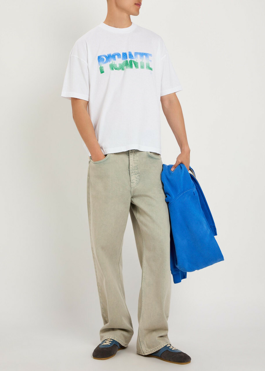 Picante Peace Printed Cotton T-shirt White