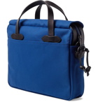 Filson - Original Leather-Trimmed Cotton-Twill Briefcase - Blue