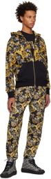 Versace Jeans Couture Black & Yellow Printed Trousers