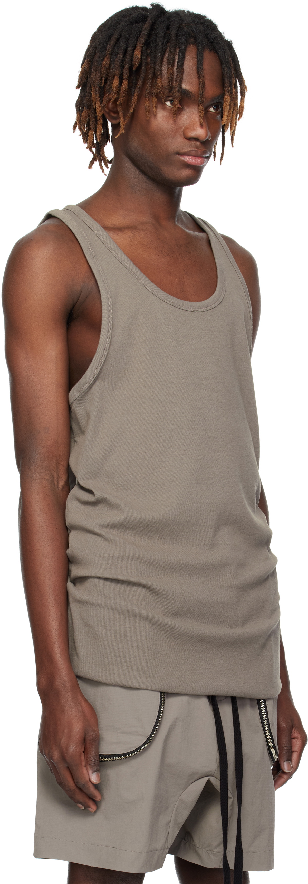 thom/krom Taupe M TS 854 Tank Top