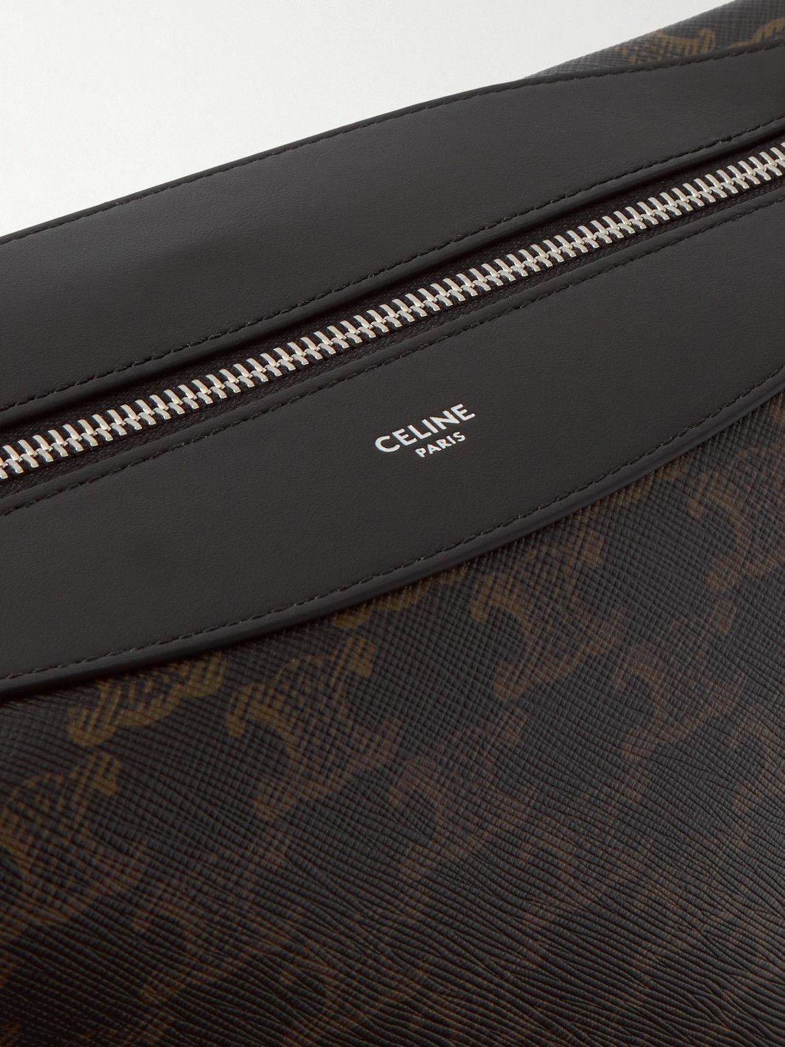 CELINE - Leather-Trimmed Monogrammed Coated-Canvas Messenger Bag