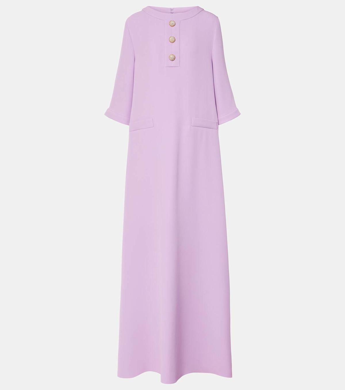valentino silk cady dress Valentino Garavani Draped Silk Cady Couture & Chiffon Midi Dress - Black