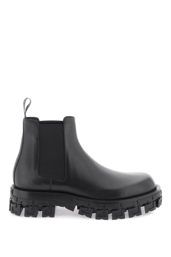 Photo: Versace Greca Portico Chelsea Boots