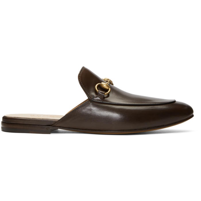 Photo: Gucci Brown Kings Slip-On Loafers 