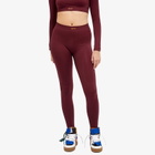 Off-White Women's Stamp Logo Sports Leggings in Red
