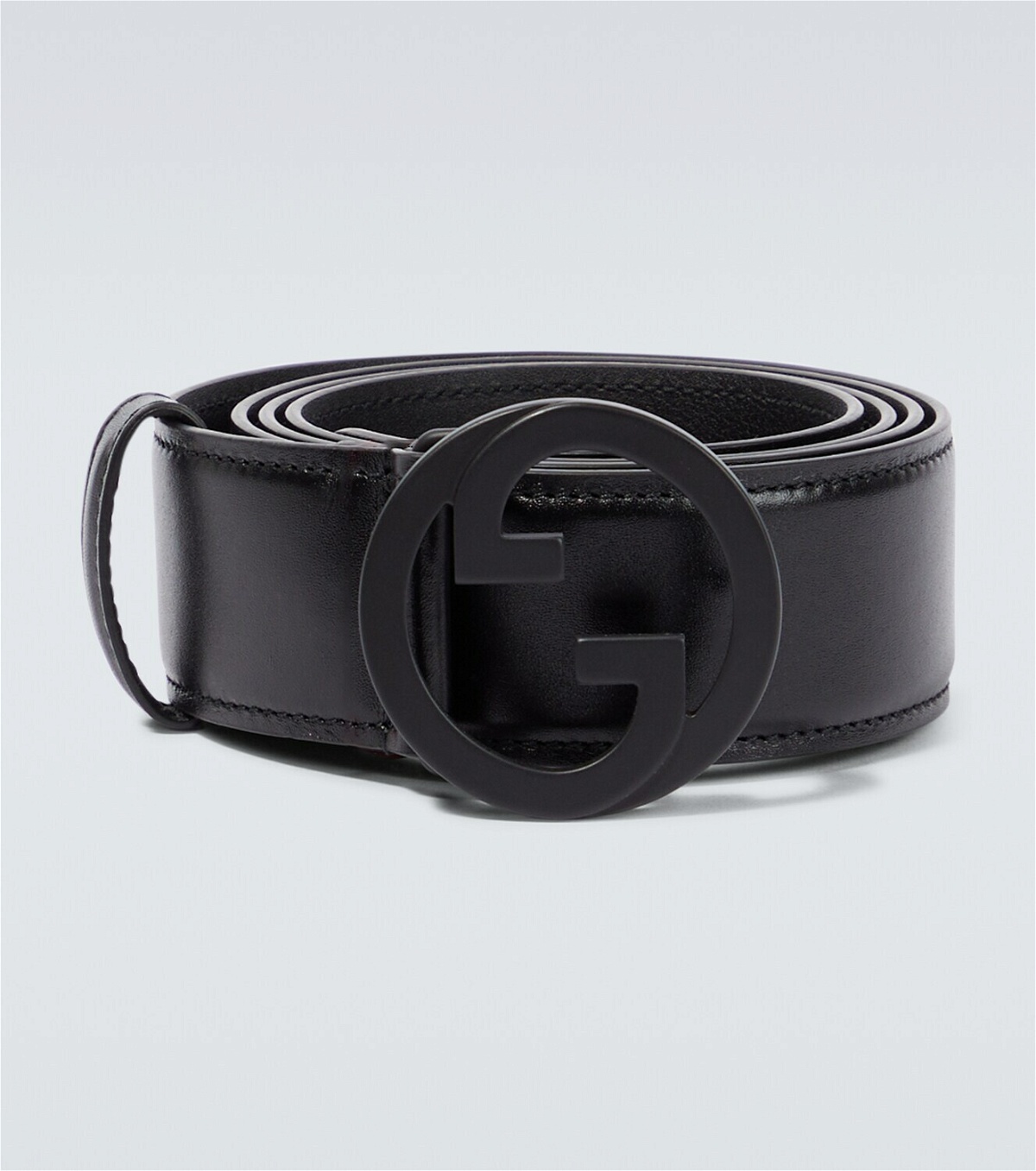 Gucci Guccissima Black Leather Interlocking G Buckle Belt Gucci