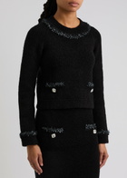 Huishan Zhang Bethany Bouclé-knit Jumper Black