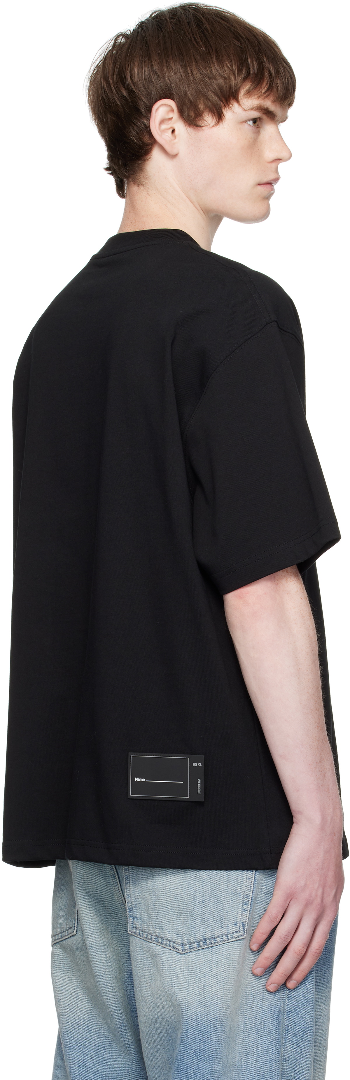 We11done Black 'WELLDONE' Front Logo T-shirt