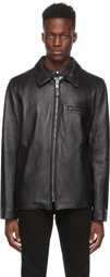 Schott Black Leather Delivery Jacket