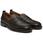 Hugo Brown Leather Penny Trim Loafers