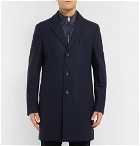 Hugo Boss - Nardim Checked Wool-Blend Coat with Detachable Gilet - Navy