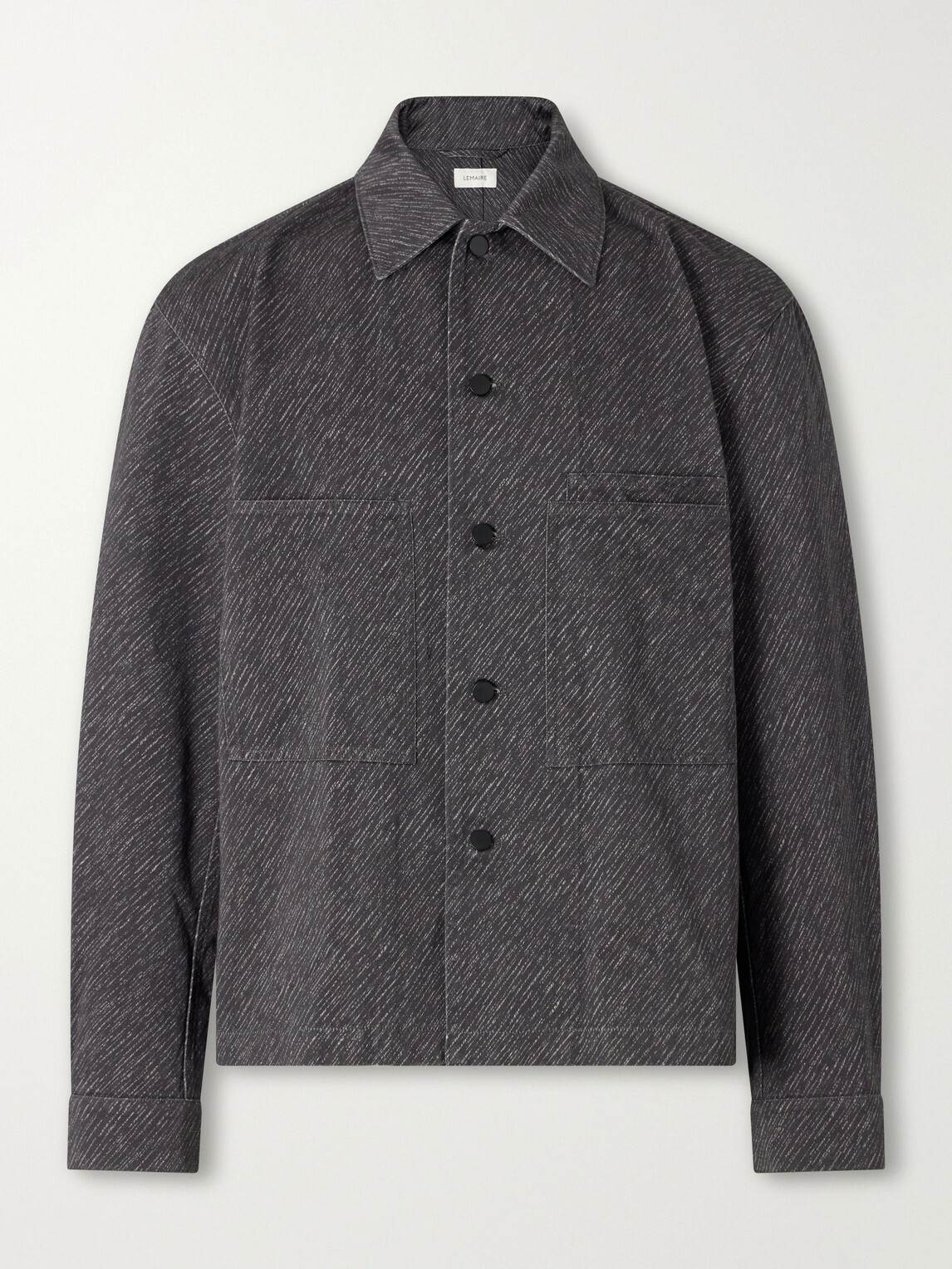 LEMAIRE - Printed Cotton-Twill Overshirt - Gray