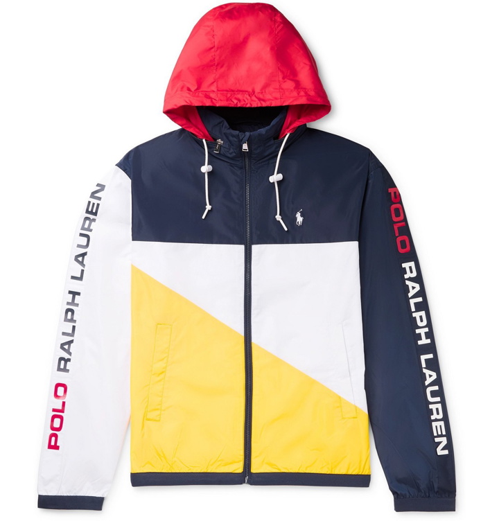 Photo: Polo Ralph Lauren - Logo-Print Colour-Block Shell Hooded Jacket - Multi