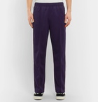 Needles - Embroidered Striped Satin-Jersey Track Pants - Purple