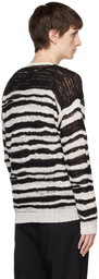 Isabel Benenato Black & White Striped Sweater