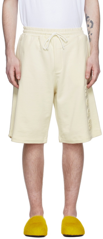 Photo: MSGM Off-White Cotton Shorts