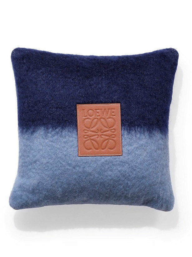 Photo: LOEWE - Logo-Appliquéd Two-Tone Mohair and Wool-Blend Cushion