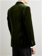 Kingsman - Shawl-Collar Cotton-Blend Velvet Tuxedo Jacket - Green