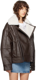 Y/Project Brown Hook & Eye Faux-Leather Jacket