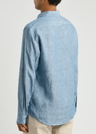 Sunspel Linen Shirt Light Blue